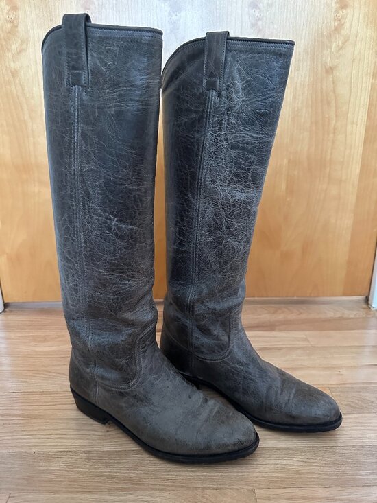 Frye Shoes - Grey Frye Dorado leather boots, size 10